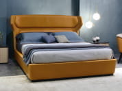 Mistral Кожаная двуспальная кровать с высоким изголовьем Carpanelli