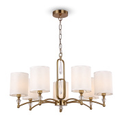 подвесной светильник с цилиндрическими плафонами из матового стекла на латунном основании