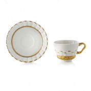 Queen elizabeth white & gold tea cup & saucer чашка, Villari