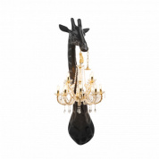 29003BL Qeeboo Giraffe настенный светильник в виде черного жирафа с хрустальной люстрой