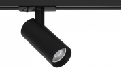 трековый спот на штанге чёрного цвета цилиндрической формы для однофазного трека