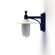 настенный светильник с белым плафоном и синим корпусом