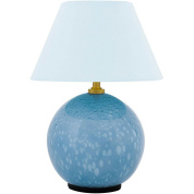настольная лампа с шаровым основанием голубого оттенка
