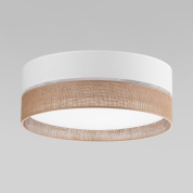 потолочный светильник с широким цилиндрическим текстильным абажуром