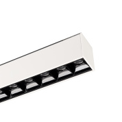 магнитный линейный светильник с антирефлексной решеткой белый система MAG-45 24V