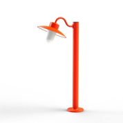 садовый светильник на опоре красного цвета