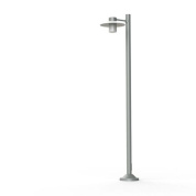 фонарный уличный столб с прозрачным плафоном и светло-серой опорой