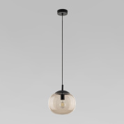 подвесной светильник с янтарным стеклянным плафоном шарообразной формы