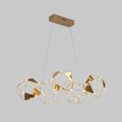подвесная люстра с геометрическими металлическими плафонами многогранной формы