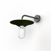 настенное бра с зелёным отражателем и цилиндрическим плафоном