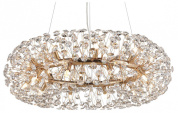 подвесная люстра с овальным каркасом и декоративными кристаллами