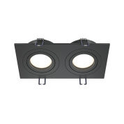 двухламповый встраиваемый потолочный светильник черного цвета