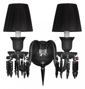 настенное бра с двумя черными абажурами
