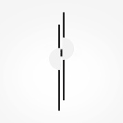 настенный светильник черного цвета с вытянутым корпусом и круглыми элементами