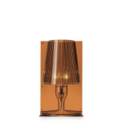 настольный светильник с прозрачным плафоном янтарного цвета