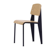 4055737141713 Standard Vitra Стул обеденный чёрный с деревянным сиденьем