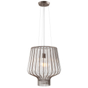 подвесной светильник с металлическим абажуром в виде решетки