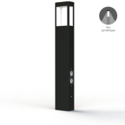 садовый боллард антрацитового оттенка с прямоугольной формой