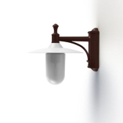 настенный светильник с белым куполом и коричневым кронштейном