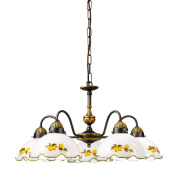 Kolarz NONNA 731.85.116 люстра состаренная латунь ø57cm высота 35cm мин. высота 45cm макс. высота 100cm 5 ламп e27