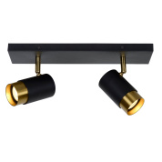 потолочный светильник с двумя поворотными плафонами чёрного цвета