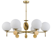 шестиламповый подвесной светильник с матовыми шаровыми плафонами