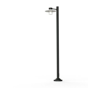 уличный фонарный столб с прозрачным плафоном и чёрным корпусом