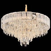 подвесная люстра с хрустальными подвесками и ярусной композицией