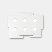 настенно-потолочный светильник с плоским прямоугольным корпусом и шестью отверстиями