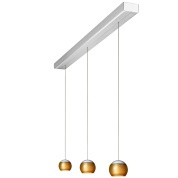 подвесной светильник с прозрачными плафонами в ряд