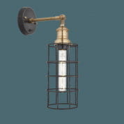 Brooklyn Wire Cage Wall Light - 5 Inch - Pewter - Cylinder настенный светильник Industville BR-WCWL5-P-CY