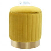 112324 Stool Allegra roche yellow velvet Eichholtz