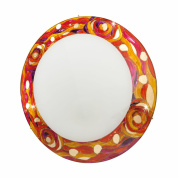 подвесной светильник с купольным плафоном с красным орнаментом