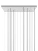 прямоугольное основание для двадцати восьми подвесных светильников белого цвета