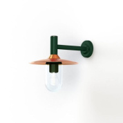 настенный светильник с купольным плафоном и зелёным кронштейном