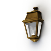 настенное уличное бра с прозрачными стёклами и латунной арматурой