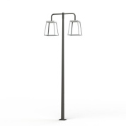 двухрожковый уличный фонарь серого оттенка