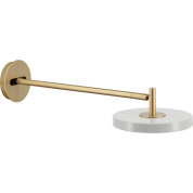 настенный светильник с вытянутым латунным основанием и белым кругом