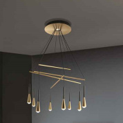 04708ONDHXXXX Elesi luce Iconic SP 8 luci LED люстра с восемью плафонами чёрный; латунь