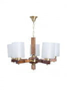 Polo 5 Light Wooden Chandelier люстра FOS Lighting Polo-CylinderFrost-CH5