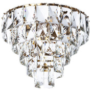 подвесная люстра каскадная с кристаллами в хромированной раме