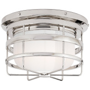 EU-RL4143 Visual Comfort Crosby потолочный накладной светильник с цилиндрическим матовым плафоном в металлической решётке