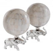 110443 Object Elephanti natural bone set of 2 nickel fini декор Eichholtz