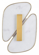 накладной настенный светильник с мраморной вставкой и золотым ободом