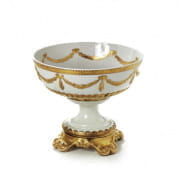 Empire footed fruit bowl - white & gold чаша, Villari