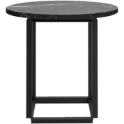 приставной столик из чёрного мрамора с прямыми ножками из металла