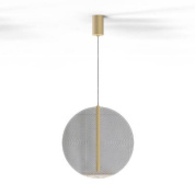 подвесной светильник цилиндрической формы с боковой подсветкой в золотом исполнении