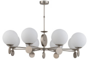 восьмилламповый подвесной светильник с матовыми шаровыми плафонами