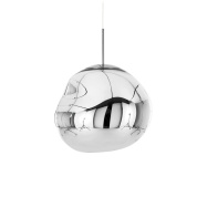 подвесной светильник с зеркальным плафоном сферической формы из хромированного стекла