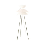 147169 Kiku Frandsen Белый напольный светильник на треноге с оригинальным плафоном